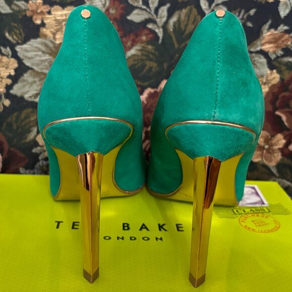 Ted Baker "Elvena" Green Suede High Heel Shoes - Size EUR 40.5, US 9.5 - New - Picture 5 of 14